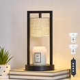 thumbnail image 1 of Candle Warmer Lamp with Timer, 3-Level Dimmable Candle Lamps Linen Fabric Shade, 1 of 7