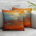 thumbnail image 3 of COMIO  Hot Abstract Orange Blue Sunset Beach Scene Hidden Zipper Home Decorative Rectangle Throw Pillow Cover Cushion Case Lumbar One Side Design Printed Pillowcase, 3 of 5