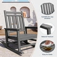 thumbnail image 4 of YUSAZENS Lumber Rocking Chair Outdoor HDPE High Back Porch Rocker Chairs for Adults All Weather Resistant Furniture for Patio Garden Deck Gray 2pcs, 4 of 9