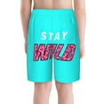 thumbnail image 3 of Ben Azelart Stay Wild Boy'S Swim Trunks Quick Dry Board Shorts Kids Beach Swim Shorts Bathing Suits Swimsuit, 3 of 8