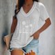 thumbnail image 2 of Blusa de manga corta con cuello en V informal para mujer a la moda, camisetas de verano Fridja  ghk6310, 2 of 6