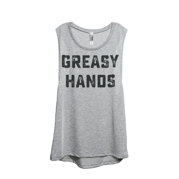 Thread Tank Greasy Hands Women's Sleeveless Muscle Tank Top Sport Grey Small
