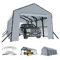 LUXOAK 12×20×10.5 ft Metal Carport with Removable Waterproof Sidewalls for Car, Heavy Duty Outdoor Shelter for All-Weather