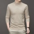 thumbnail image 2 of Pull à Manches Longues Col Mi-Haut Automne Hiver pour Hommes Coréen Simple Décontracté Polyvalent Tendance Fil à Vis Haut Tricoté Slim, 2 of 5