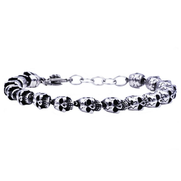 Arista Stainless Steel Skull Chain Men's Bracelet, 8.5"