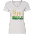 thumbnail image 3 of Inktastic Buon Natale- Christmas Tree Lights Women's V-Neck T-Shirt, 3 of 5