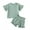 Green, variant on Musuos Toddler Girl Summer Outfit 3 6 12 18 24Months 3Years Ribbed Crew Neck Short Sleeve T-Shirts and Elastic Shorts 2Pcs Set