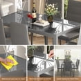 thumbnail image 4 of Cvortll 7 Pcs Tempered Glass Dining Table Sets, 29.3” H Glass Dining Table and 6 PU Leather Chairs, 4 of 10