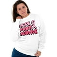 thumbnail image 3 of Hope Fight Survive Breast Cancer Women Crewneck Sweatshirt Brisco Brands S, 3 of 6