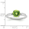 thumbnail image 3 of Sterling Silver Rhodium Peridot & Cz Ring (Size 8) Made In China qr638-8, 3 of 5