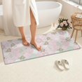 thumbnail image 4 of Pioneer Flower Floral Print Pattern Bathroom Rugs Mat, Non Slip Microfiber Bathroom Rug with Rubber Backing, Soft Mats for Bathroom Floor Tub Shower, 24"x60", 4 of 5