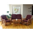 thumbnail image 2 of Malibu Lounge Loveseat Rattan Wicker Handmade w/Dark Brown Cushion, Colonial, 2 of 4