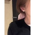 thumbnail image 1 of Pendientes de perlas para mujer, de plata 925, con orificio para la oreja y aguja, con espiral antimosquitos, pendientes con clip para la oreja, gran sentido, 1 of 6