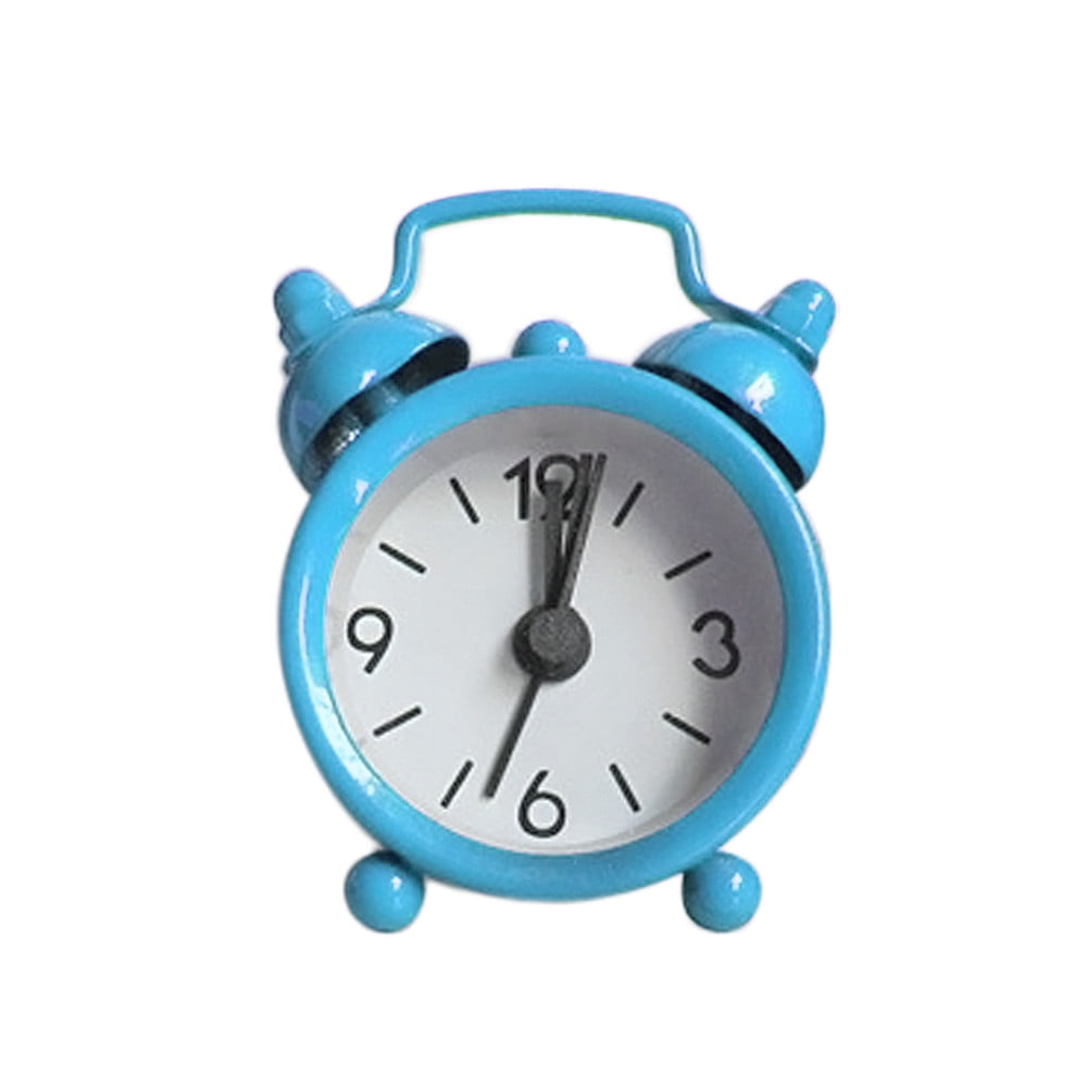 Wokee Electronic Alarm Clock Creative Cute Mini Metal Small Alarm Clock New Electronic Small Alarm Clock Special Present Blue 