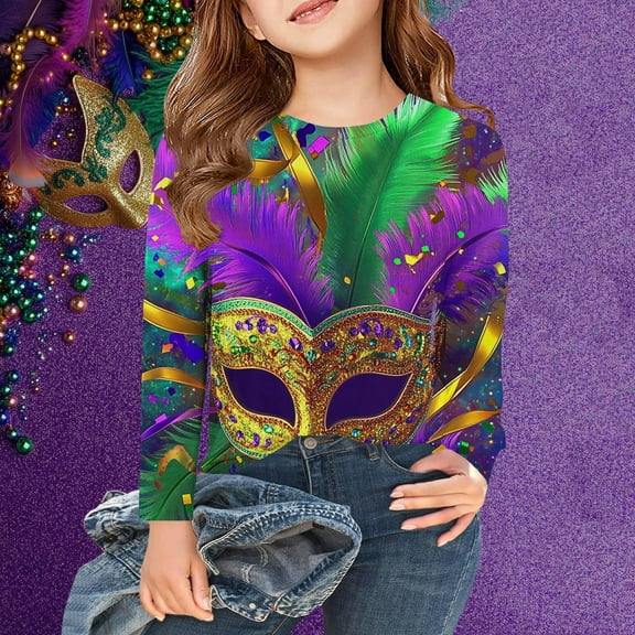Bnwani Carnival Long Sleeve Toddler Shirts Boys Crew Neck Casual Cute Printed Tops 3-4t