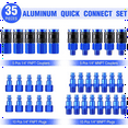 thumbnail image 3 of 35 Pieces Air Hose Fittings 1/4inch NPT Aluminum Air Coupler and Plug Kit Air Tool Fittings Heavy Duty Air Fittings, 3 of 7
