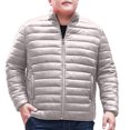 thumbnail image 2 of RKSTN Quilted Puffer Jacket Men Plus Size Long Sleeve Full Zip Stand up Collar Classic Fit Casual Winter Coats for Men with Pockets (Gray ,XXXXL), 2 of 8