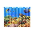 thumbnail image 2 of CADecor Underwater World Corals Fish Window Treatment Panel Curtains Window Curtain Kitchen Curtain,Two Piece 26x39 Inches, 2 of 4