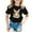 Black, variant on Kids Girls T Shirts Black Printed Girls Short Sleeve Tops Girls Summer Outfits Round Neck Girl Clothes 7-8 Years