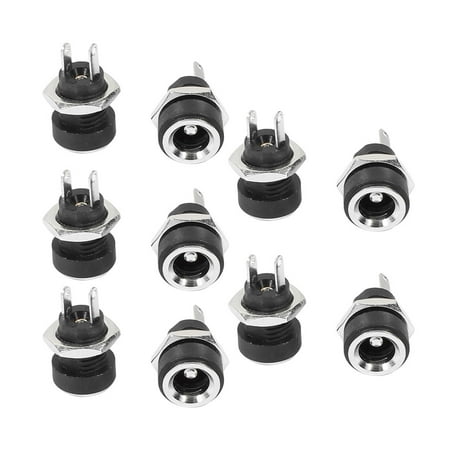 Female Jack Panel - 10Pcs 5.5mm x 2.1mm DC Power Jack Socket Female Panel Mount Connector