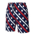 thumbnail image 6 of Uemuo Patriotic Star Pattern Men's Swim Trunks Hawaiian Beach Bathing Suit Swimsuits Beach Quick-Dry Shorts with Pockets-XX-Large, 6 of 9