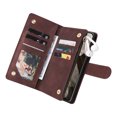 thumbnail image 4 of Dteck for Google Pixel 8 Wallet Case, Soft Leather Zipper Wallet Case Magnetic Buckle Flip Cover with 5 Card Slots/Photo Pocks/Lanyard Strap for Google Pixel 8 2023, coffee, 4 of 6