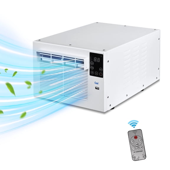 2300 BTU Portable Air Conditioner Cools with Remote, 45 sq.ft. with Dehumidifier in White for Tent, Camping, RV, 50 dBA