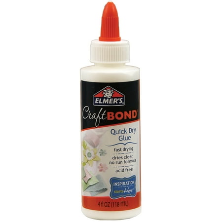 Elmer's Craft Bond Quick Dry Glue, 4 Fl. Oz. (Best Glue For Bonding Plastic To Plastic)