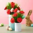 thumbnail image 3 of Flores artificiales Juvale, 100 unidades, claveles rojos, 8 cm, 3 of 9