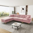 thumbnail image 3 of Rophefx 114" Convertible L-Shaped Sectional Sofa with Chaise Lounge, Ottoman and Pillows, 3 of 10