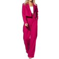 thumbnail image 2 of Conjunto de Dos Piezas para Mujer: Blazer Corto, Chaqueta y Pantalón de Trabajo de Cintura Alta y Pierna . Rosa Roja L, 2 of 10