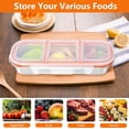 thumbnail image 4 of ABCISI 2Pack Stainless Steel Snack Box Container, Reusable Metal Bento Box, Leak Proof 3 Compartment Divided Food Storage Containers for Travel Home Picnic Work (orange lids), 4 of 7