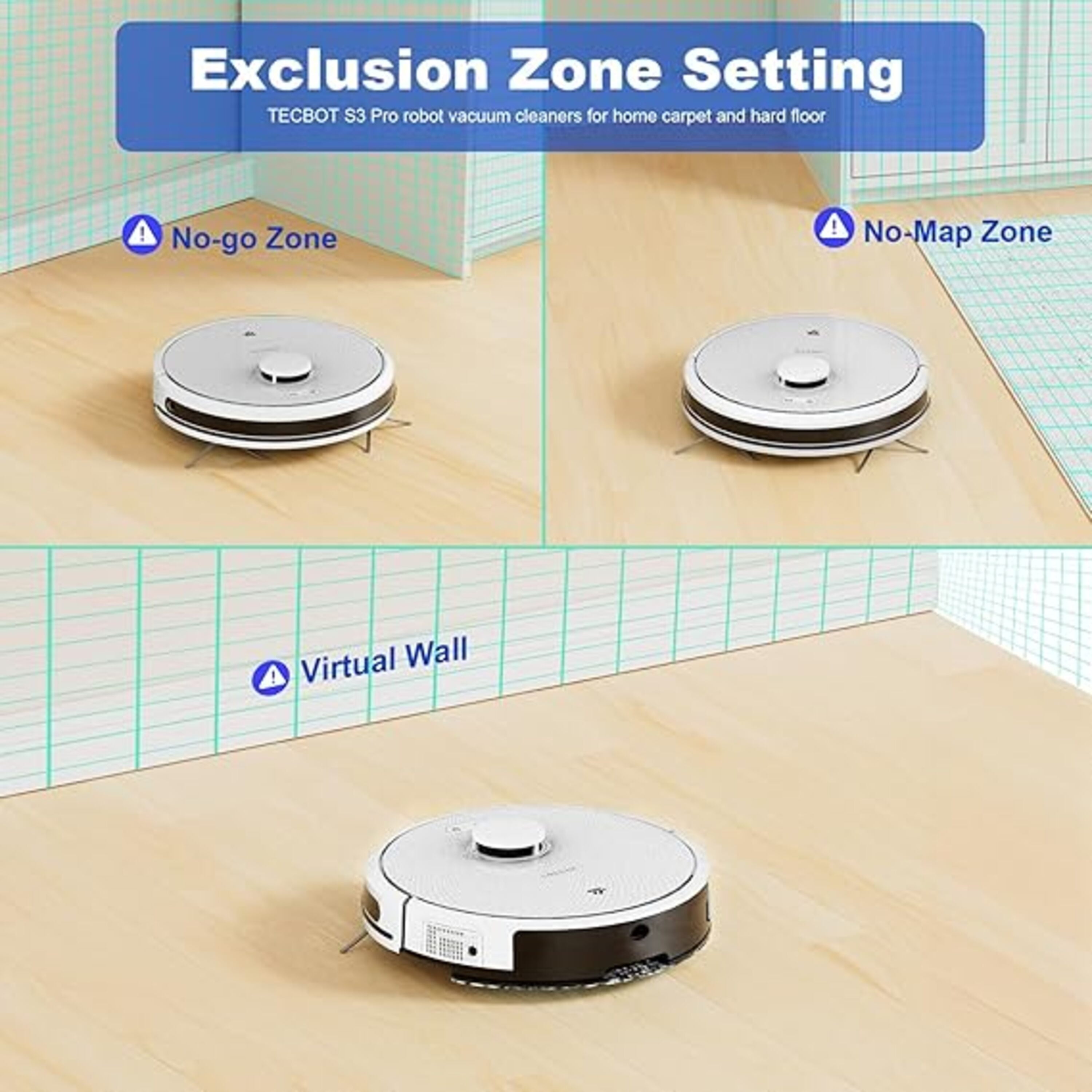 Tecbot S3 Pro Laser Navigating Robot Vacuum Cleaner w/360° LDS