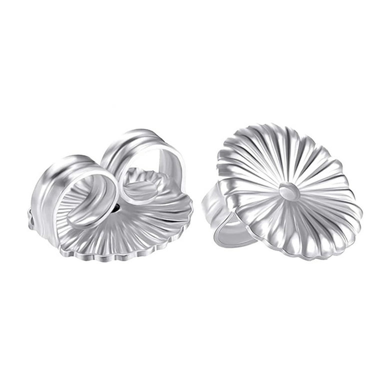 1pair Stainless Steel Earring Backs, Replacement For Earring Post
