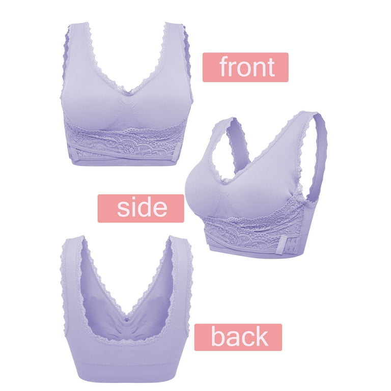 1-3 Pack Activewear Bra Seamless Solid Sports Bra Racerback Padded Stretch  Front Cross Side Buckle Lace Wireless Seamless Sports Bra 