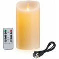 thumbnail image 1 of Vela D, Vela D Recargable de 12,5 Cm con Cargador USB, Vela D con Llama Parpadeante, Vela de Halloween con Control Remoto y Temporizador, para Navidad, Boda, Hogar, Decoraciones para Fiestas-Marfil, 1 of 5