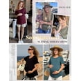 thumbnail image 6 of Oudiya Women Maternity Tops Short Sleeve Nursing Shirts 3 Pack Double Layer Breastfeeding Blouse Pregnancy Clothes S-XXL, 6 of 7