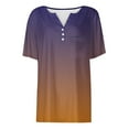 thumbnail image 5 of Baberdicy Women's Casual Button-Down - Short Sleeve V-Neck - Pocket Detail - Loose Fit Daily Top (Coffee | 3XL), 5 of 5