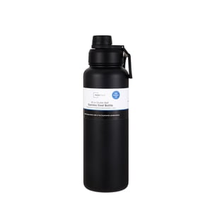 Mainstays 40 oz Black Double-Wall Water Bottle