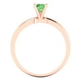 thumbnail image 4 of Clara Pucci 14K Rose Gold Solid Gold Green Solitaire Anniversary Ring for Women - 0.5 cttw Round Cut, 4 of 8