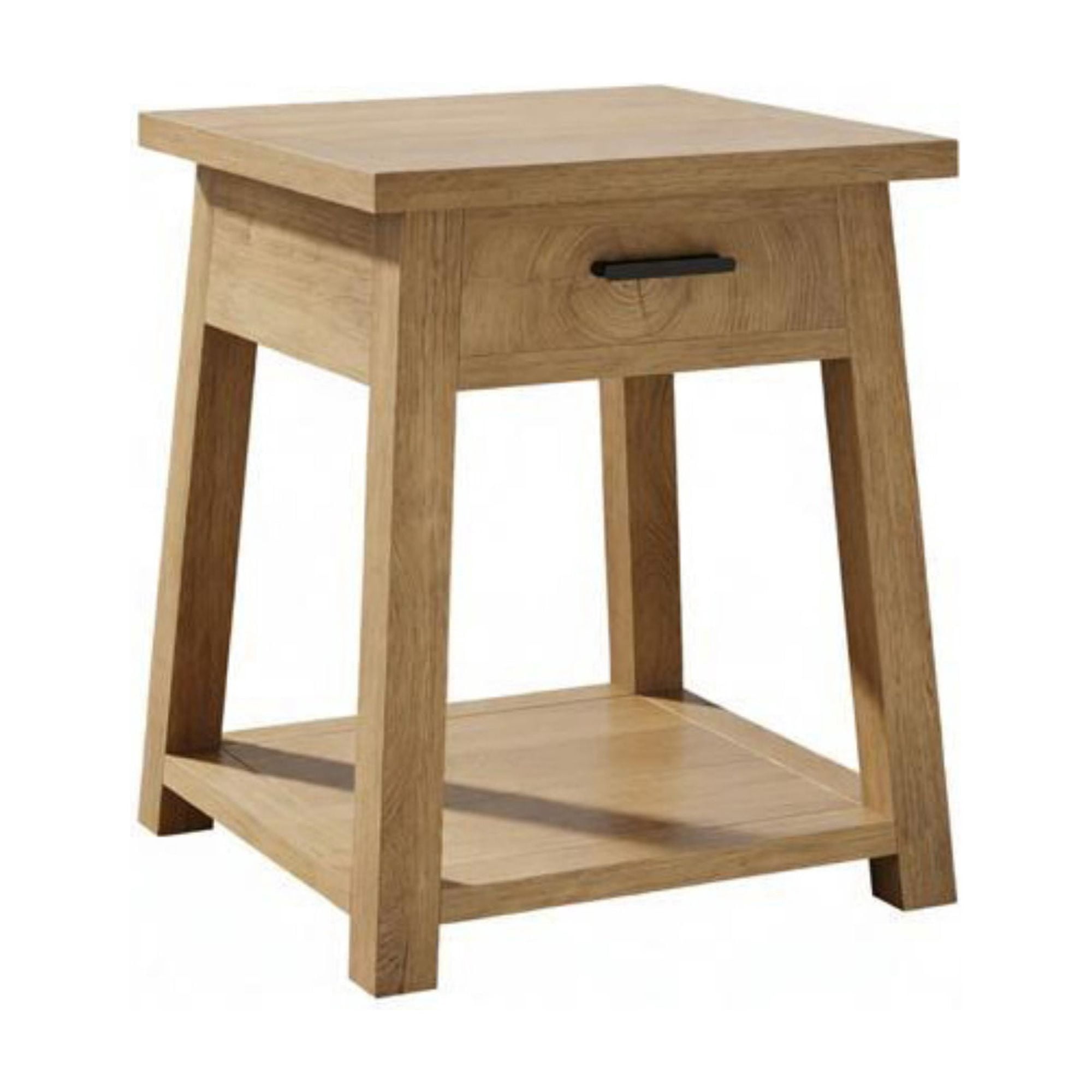 2 Tier End Table with Drawer Wooden Side Table with Shelf Storage