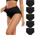 thumbnail image 4 of Women's Cotton Underwear High Waisted Full Coverage Ladies Panties (Regular & Plus Size), 4 of 15