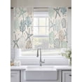 thumbnail image 5 of Aqua Teal Coastal Sheer Curtains 45 Inch Length 2 Panels Set for Living Room/Bedroom, Summer Beach Starfish Coral Nautical Rustic Curtain Drapes Rod Pocket Curtains Window Treatment 52''x45''x2, 5 of 7