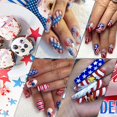 thumbnail image 3 of Adhesivos DZPGUONIZ para decoración de uñas, bandera estadounidense del 4 de julio, 6 unidades, 3 of 7
