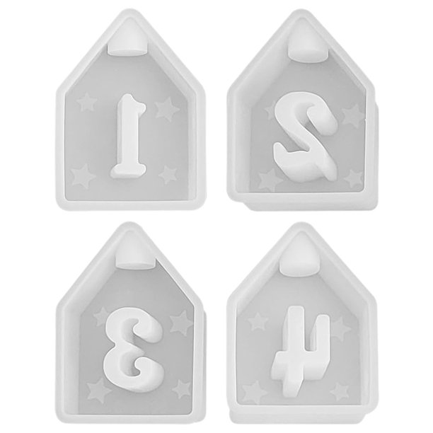 Moldes Silicona DIY 3D Navidad Molde para Resina Epoxi Fundición (Número1234)