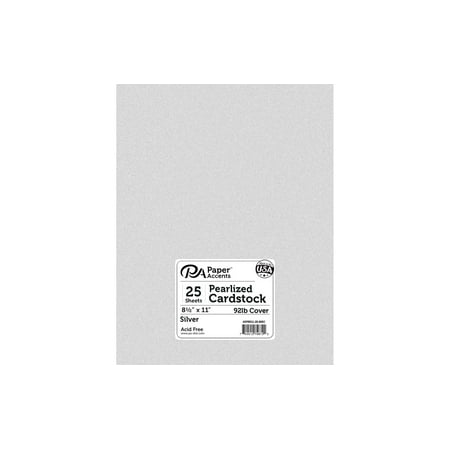 UPC: 0740512758722 | Paper Accents Cardstock 8.5 x 11  Pearlized 92lb Silver 25pc