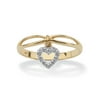 Diamond Accent Solid 10k Yellow Gold Heart Charm Promise Ring