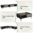 thumbnail image 5 of Bestier 80 inch Mid Century Modern TV Stand, 2 in 1 Reversible Entertainment Center with Storage and Sliding Doors, Ancona Walnut, 5 of 9