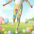 thumbnail image 4 of Girls Pants Easter Print Tights Stretchy Athletic Leggings Soft Base Layer Bottoms, 4 of 5