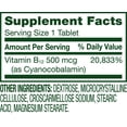 thumbnail image 2 of Spring Valley Vitamin B12 Supplement, 500 mcg, 100 Count, Tablets for Metabolism Support, 2 of 6